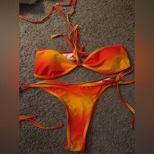 Vibrant Orange and Yellow Bikini Set